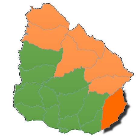 Rocha: alerta naranja hasta las 21 horas