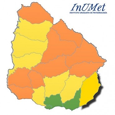 Rocha: rige alerta amarilla por lluvias abundantes y tormentas intensas