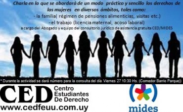 La Paloma: charla en el Comedor de Barrio Parque sobre Mujer y derechos