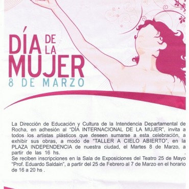 Rocha: convocan artistas para celebrar DÍA INTERNACIONAL DE LA MUJER