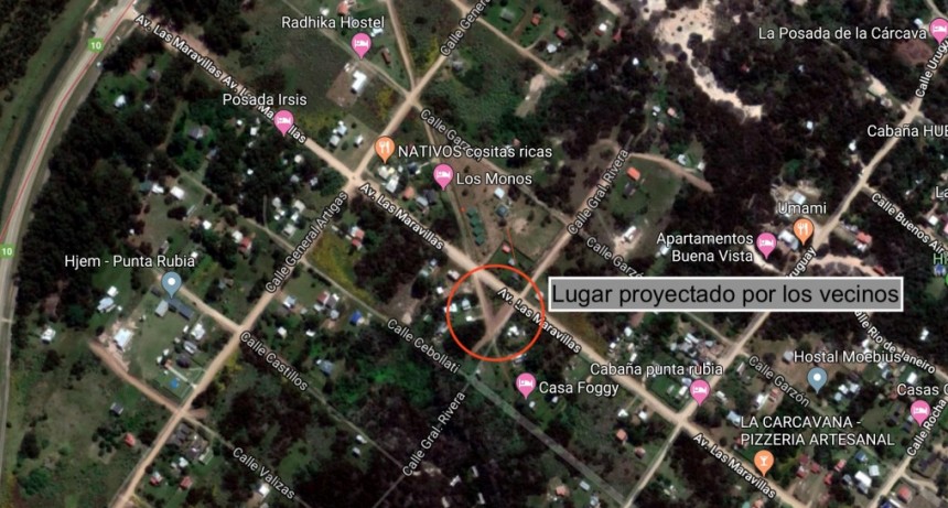 Vecinos de Punta Rubia proyectan una plaza   
