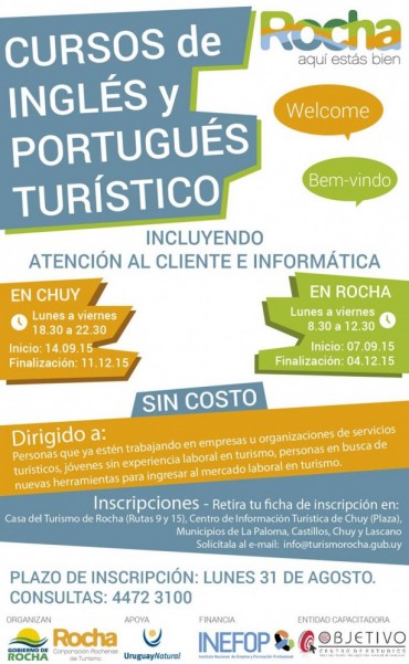 Cursos gratuitos de Inglés y Portugués Turístico