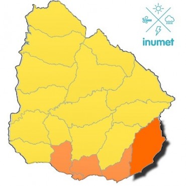 Atención Rocha: rige alerta naranja por vientos muy fuertes y lluvias abundantes