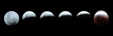 Super Luna y secuencia de un eclipse