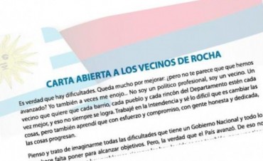 PILAR ALTEZ DISTRIBUYE CARTA ABIERTA PARA LOS VECINOS DE ROCHA