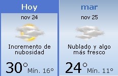 Hoy y mañana nubes