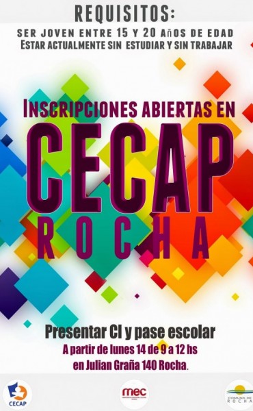 Cecap convoca a jóvenes de entre 15 y 20 años que se encuentren sin trabajar y sin estudiar