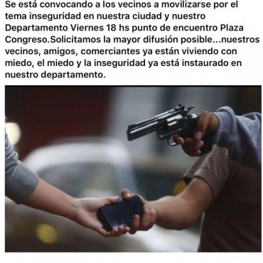 Vecinos marcharán por inseguridad en Rocha