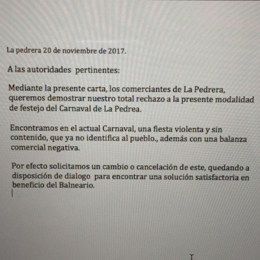 Carnaval de La Pedrera: comerciantes lo rechazan y tildan de obsoleto