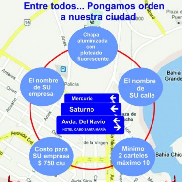 Municipio de La Paloma y la Liga de Turismo renuevan la cartelería de calles